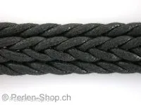 Wax cord, black, 21mm, 10 cm