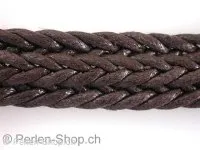Wax cord, dark brown, ±21mm, 10 cm