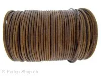 Lederband ab Spule, Farbe: dunkel braun, Grösse: 2mm, Menge: 1 meter