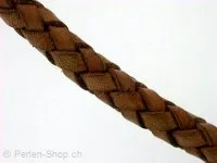 L Cord plaited (Bolo) from coil, SOFT, naturel, ±6mm, 10cm