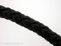 L Cord plaited (Bolo) from coil, SOFT, black, ±8mm, 10cm