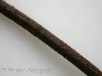 Leather Cord from coil, brown, ±6mm, 10cm