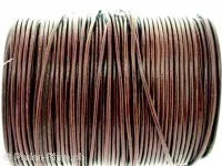 fils de cuir, Couleur: brun foncé, Taille: 1mm, Quantite: 1 meter