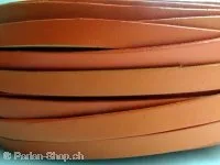 Leather Cord from coil, Color: orange, Size: ±10x2mm, Qty: 10cm