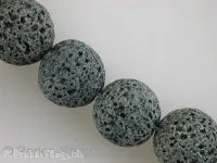 Lava Stone, round, ±20mm, grey, 3 pc.