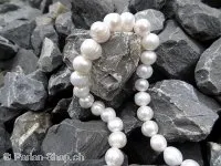 Top Q, perles d'eau douce, Couleur: blanc, Taille: ±12-13mm, Quantite: chaîne ±38cm, (±32 piece)