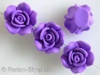 Rose, plastic, purple, ±17x10, 1 pc.