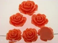 Rose, plastic mix, apricot, ±23x9mm, 1 pc.
