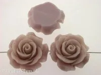 Rose, plastic mix, lilac, ±28x12mm, 1 pc.