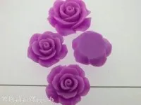 Rose, plastic mix, lilac, ±28x12mm, 1 pc.