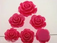 Rose, plastic mix, pink, ±18x8mm, 1 pc.