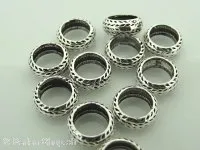Silver spacer, Color: SILVER 925, Size: ±10x4mm, Qty: 1 pc.