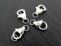 Lobster Clasp incl. 2xRing, Color: SILVER 925, Size: 8mm, Qty: 1 pc.