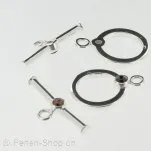 Clasp toggle with stone, SILVER 925, 1 pc.
