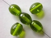 Oval, lime, ±14mm, 5 pc.