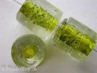 Tube Bubbles, sea green, ±15mm, 5 pc.
