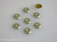 Top Quality mit stein, Hotfix Metall-Bügel-Nieten, rund, silber, ±8mm, 7 Stk.