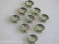 TOP Quality with 12 stone, Hotfix nailheads round, silver, ±11mm, 15 pc.