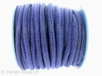 nappa Leder, Schlange Style, blau, ±6mm, 10cm