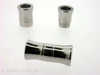 fermoir magnetique en acier inoxydable, Couleur: Platinum, Taille: ±21x9mm, Quantite: 1 piece