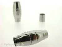 fermoir magnetique en acier inoxydable, Couleur: Platinum, Taille: ±27x10mm, Quantite: 1 piece