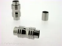 Stainless Steel Magnetic Clasps, Color: platinum color, Size: ±20x10mm, Qty: 1 pc.