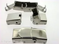 Stainless Steel Magnetic Clasps, Color: platinum color, Size: ±26x13mm, Qty: 1 pc.