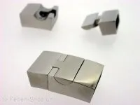 fermoir magnetique en acier inoxydable, Couleur: Platinum, Taille: ±23x14mm, Quantite: 1 piece