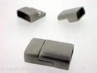 Stainless Steel Magnetic Clasps, Color: platinum color, Size: ±24x16mm, Qty: 1 pc.