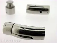 Edelstahl Schnappverschluss, Farbe: Platinum, Grösse: ±32x10mm, Menge: 1 Stk