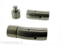Stainless Steel Press Clasps, Color: frosten platinum, Size: ±14x14mm, Qty: 1 pc.