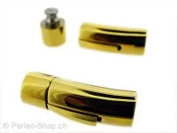 fermoir en acier inoxydable, Couleur: gold, Taille: ±32x10mm, Quantite: 1 piece