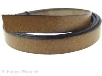fils de cuir plat, Couleur: brun, Taille: ±10x2 mm, Quantite: 10cm