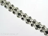 Chain with rhinestones from coil, 6mm, silver color, 10 cm