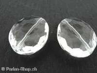 Crystal oval, ±25x17x12mm, crystal, 2 pc.