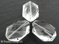 Crystal oval, ±24x20x12mm, crystal, 2 pc.
