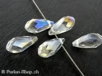 Tropfen Perlen, Farbe: Kristall irisierend, Grösse: ±8x17mm, Menge: 1 Stk.