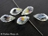 Tropfen Perlen, Farbe: Kristall irisierend, Grösse: ±10x20mm, Menge: 1 Stk.