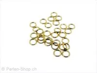 anneau pour fermoir en acier inoxydable, Couleur: gold, Taille: 4mm, Quantite: 10 piece