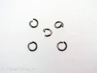 Stainless Steel Open Ring, Color: Platinum, Size: 5 mm, Qty: 10 pc.