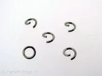 anneau pour fermoir en acier inoxydable, Couleur: Platinum, Taille: 6 mm, Quantite: 10 piece