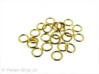 Edelstahl Ring offen, Farbe: gold, Grösse: 6mm, Menge: 10 Stk.