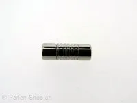 Stainless Steel Magnetic Clasps, Color: Platinum, Size: ± 17x7mm, Qty: 1 pc.