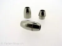 Stainless Steel Magnetic Clasps, Color: Platinum, Size: ± 15x8mm, Qty: 1 pc.