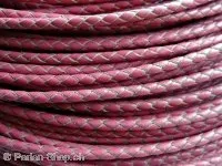 Leather Cord from coil, Color: rose, Size: ±3mm, Qty: 10cm