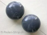 Plasticbeads flat round marbled, grey, ±17x10mm, 3 pc.