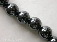 Magnetic beads round, hematite, 8mm, 10 pc.