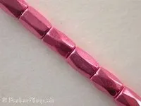 Magnetic beads cylinder facet, pink, 5x8mm, 5 pc.