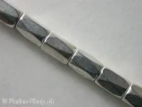 Magnetic beads cylinder facet, silver colored, 5x8mm, 5 pc.
