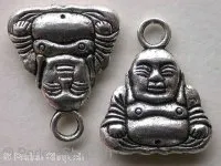 Pendent, Buddha, ±20x16mm, antik silver, 1pc.